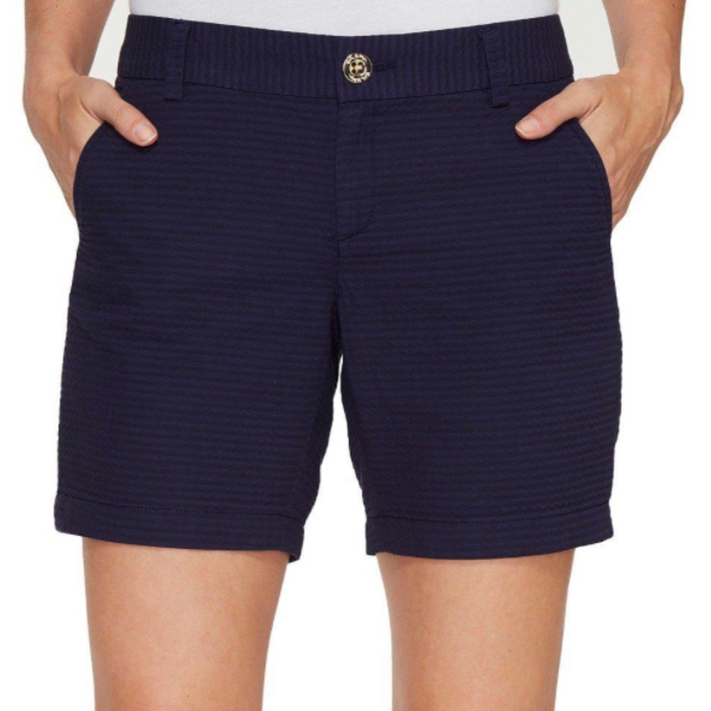 🎉 Clearance Sale! Lily Pulitzer 7” knit the Jayne short, navy blue, size 00